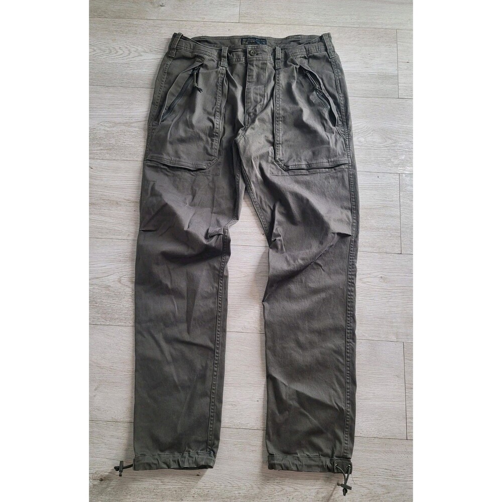 Abercrombie & Fitch Mens 31x30 Green Utility Military Slim Straight Hike Y2K Vtg